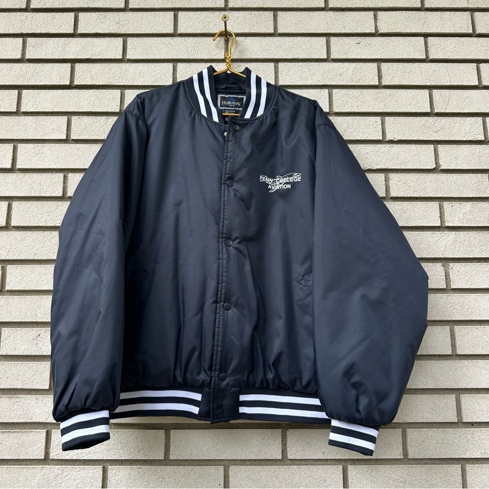 Penn‎ College Aviation Varsity Bomber Jacket Holloway XL Navy Quilted Lined